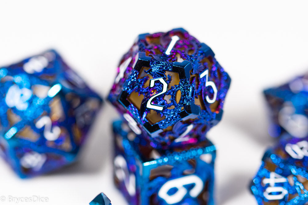 (Shimmering Blue) Deadly Dragon Dice: Shards of Oblivion Hollow Metal (Online Only)