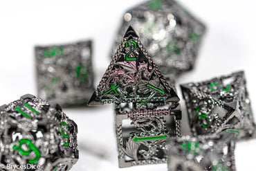 (Shimmering Silver) Deadly Dragon Dice: Shards of Oblivion Hollow Metal (Online Only)