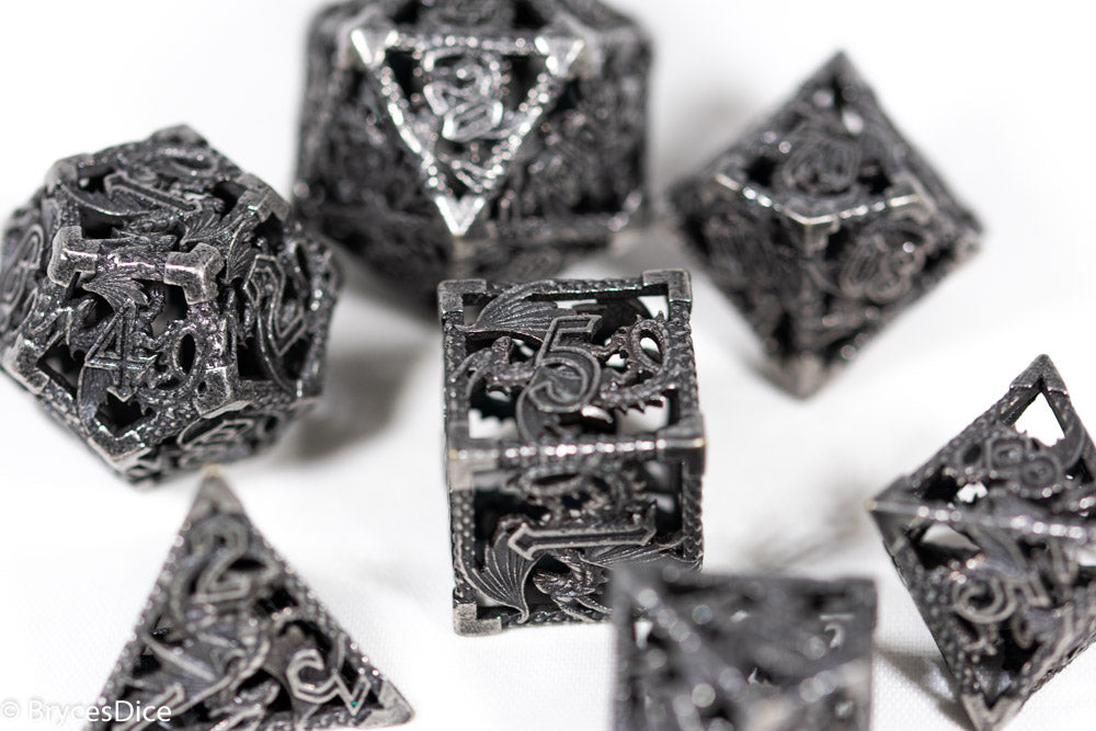 (Grey) Deadly Dragon Dice: Shards of Oblivion Hollow Metal (Online Only)