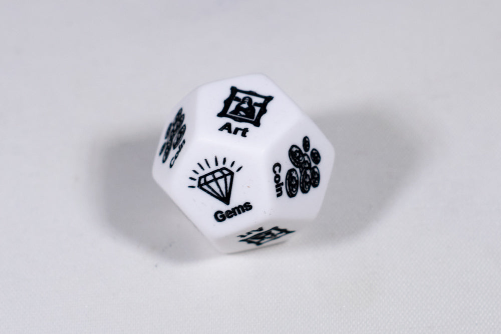 Treasure d12 Opaque White Loot Dice (Sold By Piece) | Treasure Selector Dice (Online Only)