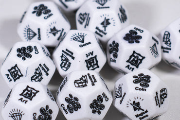 Treasure d12 Opaque White Loot Dice (Sold By Piece) | Treasure Selector Dice (Online Only)