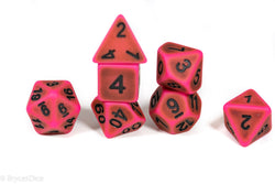 "Used Eraser" Pink w/Green Ancient Effect 7-Dice Set (Online Only)
