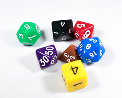 Rainbow Opaque 7 Die Set Polyhedral Dice by BrycesDice RPG Magic D&D Unique (Online Only)