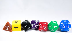 Rainbow Opaque 7 Die Set Polyhedral Dice by BrycesDice RPG Magic D&D Unique (Online Only)
