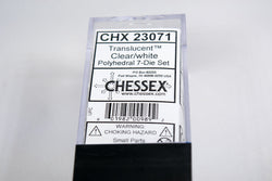 New Clear Translucent 7-Die Chessex Sets Made in Germany CHX 23071 (Online Only)