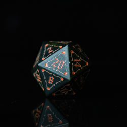 The Pumpkin Aluminum Metal Dice Set (ONLINE ORDER ONLY)