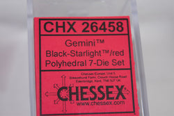 CHX 26458 Polyhedral 7-Die Gemini Black-Starlight /red Numbers Set Of 7 Dice Chessex (Online Only)