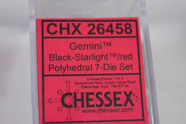CHX 26458 Polyhedral 7-Die Gemini Black-Starlight /red Numbers Set Of 7 Dice Chessex (Online Only)