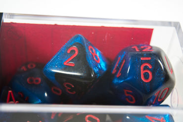 CHX 26458 Polyhedral 7-Die Gemini Black-Starlight /red Numbers Set Of 7 Dice Chessex (Online Only)