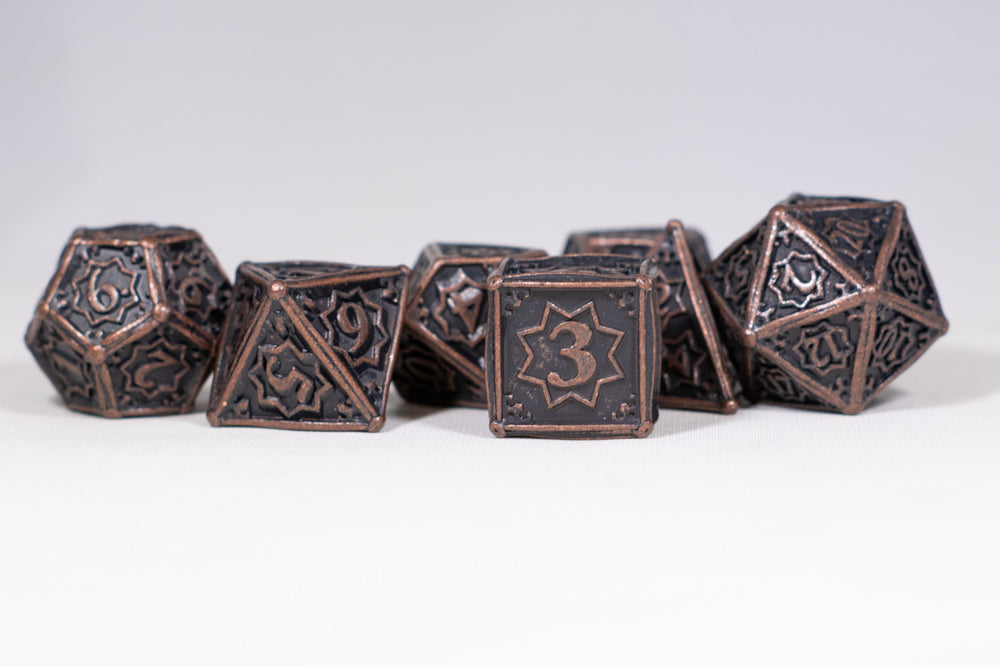 Rustic Copper 7-Dice Metal Set {North Star Dice Collection} (Online Only)
