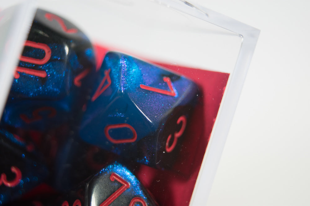 CHX 26458 Polyhedral 7-Die Gemini Black-Starlight /red Numbers Set Of 7 Dice Chessex (Online Only)