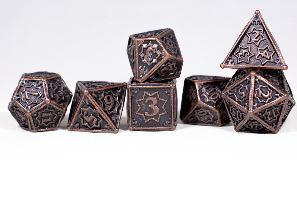 Rustic Copper 7-Dice Metal Set {North Star Dice Collection} (Online Only)