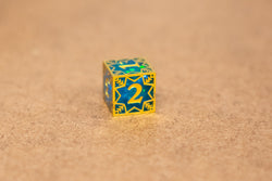 Single d20/d6 Forged in Frost (Resin Dice Encased in Metal) Permafrost/Purple/Opal/Dragon (Online Only)