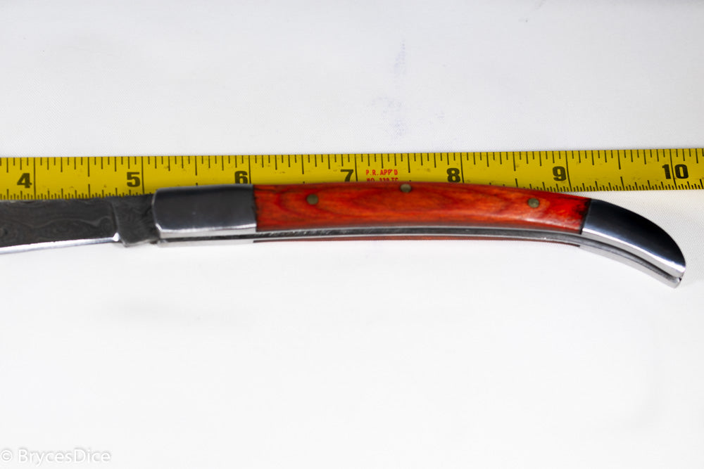 (Black) 9" Damascus Pocket Knife (Online Only)