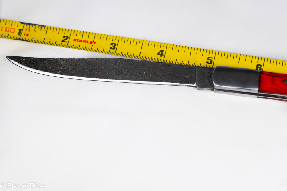 (White/Black) 9" Damascus Pocket Knife (Online Only)
