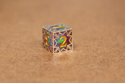 Single d20/d6 Forged in Frost (Resin Dice Encased in Metal) Permafrost/Purple/Opal/Dragon (Online Only)
