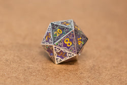 Single d20/d6 Forged in Frost (Resin Dice Encased in Metal) Permafrost/Purple/Opal/Dragon (Online Only)