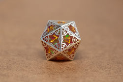 Single d20/d6 Forged in Frost (Resin Dice Encased in Metal) Permafrost/Purple/Opal/Dragon (Online Only)