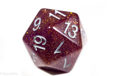 Purple Jumbo D20 38MM, Big Size 20 Sides Dice  Big 20 Faces Cube 1.5 inch Bescon (Online Only)