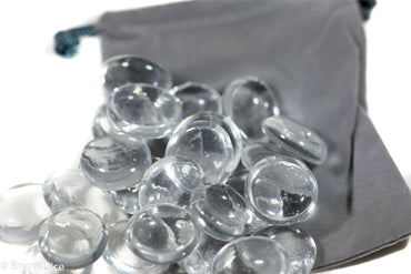 Clear Glass Stones Off-Sized Bagged (approx 25) Glass Gaming (Online Only)