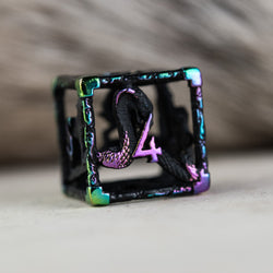 Legends of Valhalla - Matte Black and Iridescent Hollow Metal Dice Set (ONLINE ORDER ONLY)