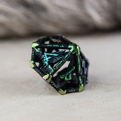 Legends of Valhalla - Matte Black and Iridescent Hollow Metal Dice Set (ONLINE ORDER ONLY)