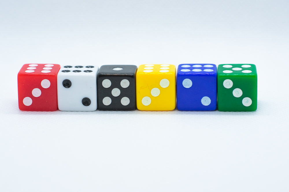 Square Edge 16mm Opaque Dice (Red/Yellow/Green/Blue/Black/White) | sold by the piece (Online Only)