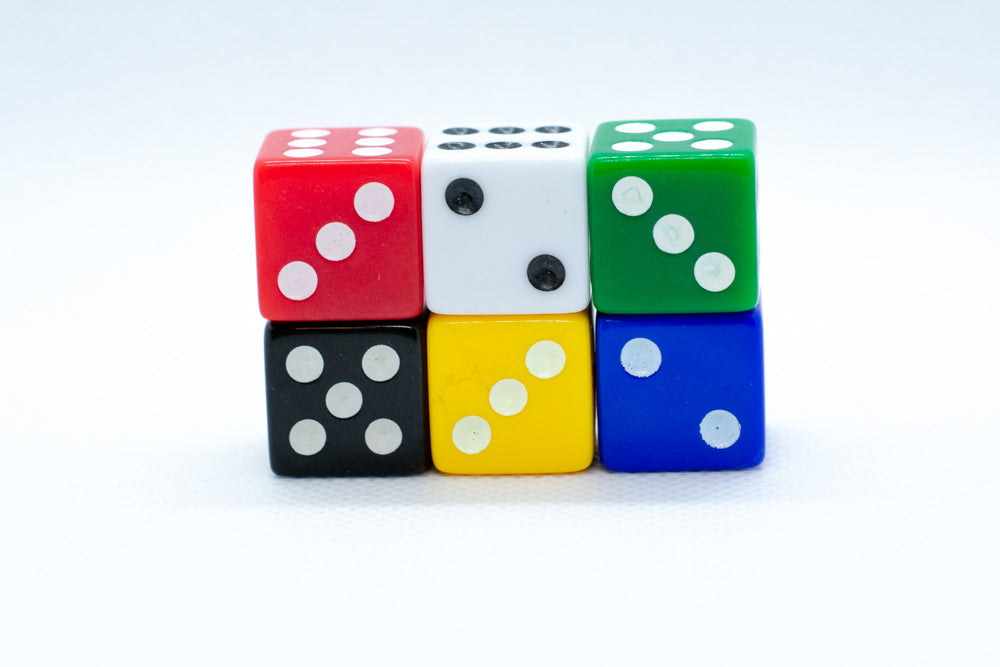 Square Edge 16mm Opaque Dice (Red/Yellow/Green/Blue/Black/White) | sold by the piece (Online Only)