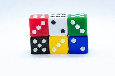 Square Edge 16mm Opaque Dice (Red/Yellow/Green/Blue/Black/White) | sold by the piece (Online Only)