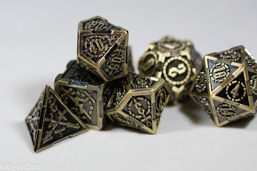 Gold Sword Strengthened Metal 7-Dice Set (Online Only)