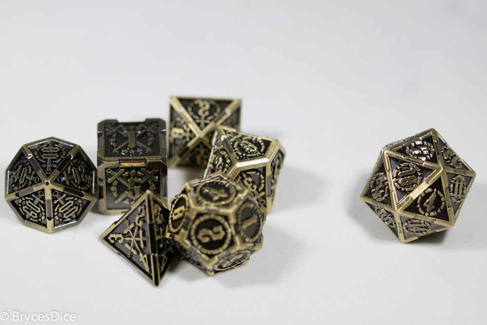 Gold Sword Strengthened Metal 7-Dice Set (Online Only)