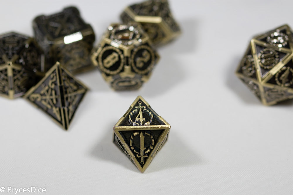 Gold Sword Strengthened Metal 7-Dice Set (Online Only)