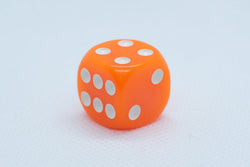 Opaque 16mm Pipped d6 Dice Red/Orange/Yellow/Green/Blue/Purple/White/Black/Pink (sold by the piece) (Online Only)