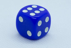 Opaque 16mm Pipped d6 Dice Red/Orange/Yellow/Green/Blue/Purple/White/Black/Pink (sold by the piece) (Online Only)