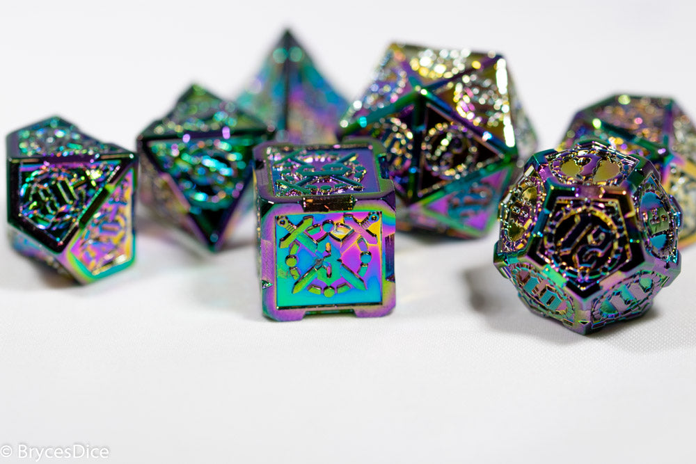 Rainbow Sword Strengthened Metal 7-Dice Set (Online Only)