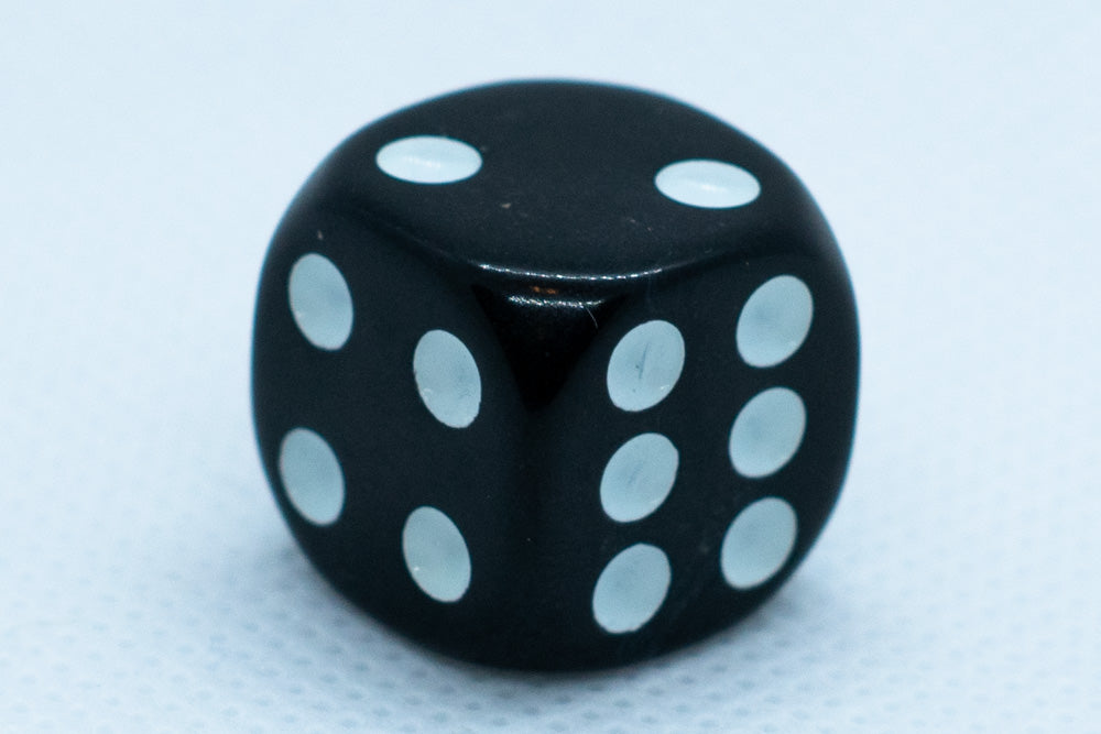 Opaque 16mm Pipped d6 Dice Red/Orange/Yellow/Green/Blue/Purple/White/Black/Pink (sold by the piece) (Online Only)