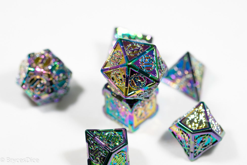 Rainbow Sword Strengthened Metal 7-Dice Set (Online Only)