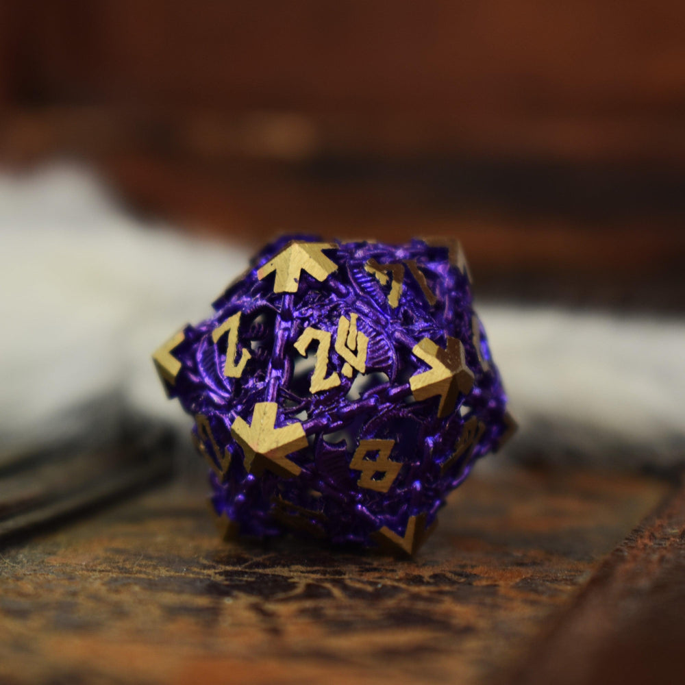 Dragon's Lair Hollow Metal Dice Set - Purple (ONLINE ORDER ONLY)