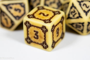(Brown) Ancient Huge Castle Dice (D6:25mm) 7-Dice (Online Only)