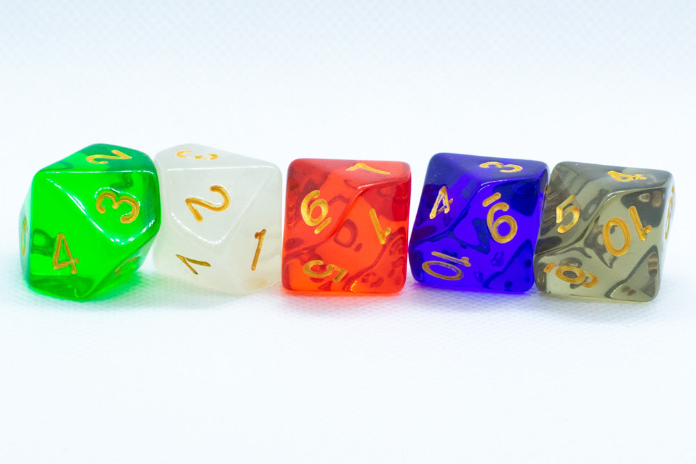 d10 Countdown Dice (Blue, Emerald, Pearl, Red, Smoke) (Online Only)