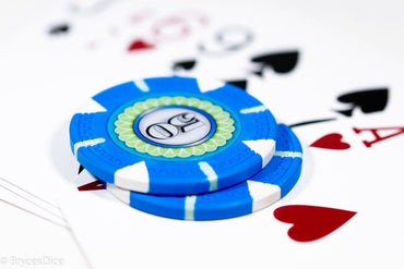 13.5g 'Basic' Poker Chip (50) Blue/grey/white [sold by the piece] (Online Only)