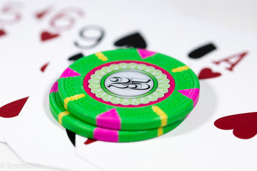 13.5g 'Basic' Poker Chip (25) Green/pink/yellow [sold by the piece] (Online Only)