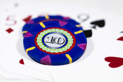 13.5g 'Basic' Poker Chip (10) Blue/yellow/purple [sold by the piece] (Online Only)