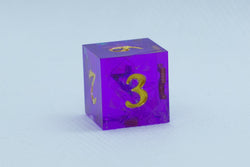 Pinnacle of Purple Sharp Edge Resin d6 / d20-Dice (Purple w/ Gold Numbers) (Online Only)