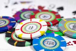 13.5g 'Basic' Poker Chip (25) Green/pink/yellow [sold by the piece] (Online Only)