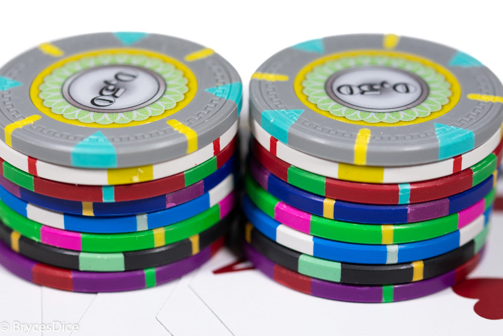 13.5g 'Basic' Poker Chip (25) Green/pink/yellow [sold by the piece] (Online Only)
