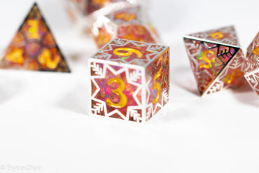 Forged Dragon Fruit Forged in Frost Dice Set (Resin Dice Encased in Metal) (Online Only)