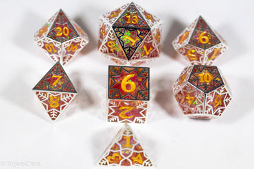 Forged Dragon Fruit Forged in Frost Dice Set (Resin Dice Encased in Metal) (Online Only)