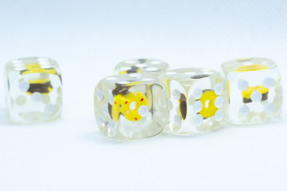 Yellow Donut Pipped d6 16mm (Custom Dice) (Online Only)