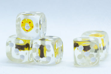 Yellow Donut Pipped d6 16mm (Custom Dice) (Online Only)